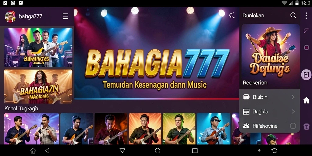 Tampilan gameplay <strong>BAHAGIA777</strong> menampilkan berbagai fitur musik interaktif.