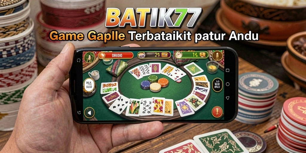 Tampilan gameplay Gaple yang seru di aplikasi BATIK77.