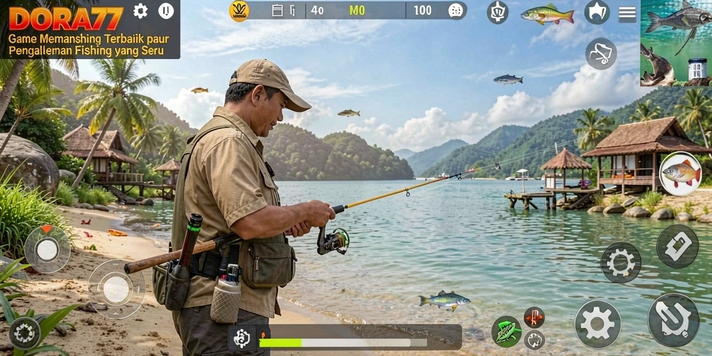 Tangkapan ikan besar dalam gameplay DORA77 yang seru dan realistis.