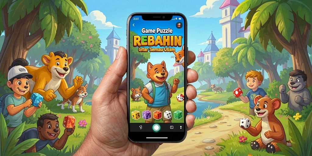Tampilan gameplay menarik dari REBAHIN yang penuh tantangan Puzzle.
